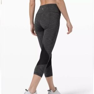 Lululemon Pace Rival Crop Heathered Black / Black Size 4 women